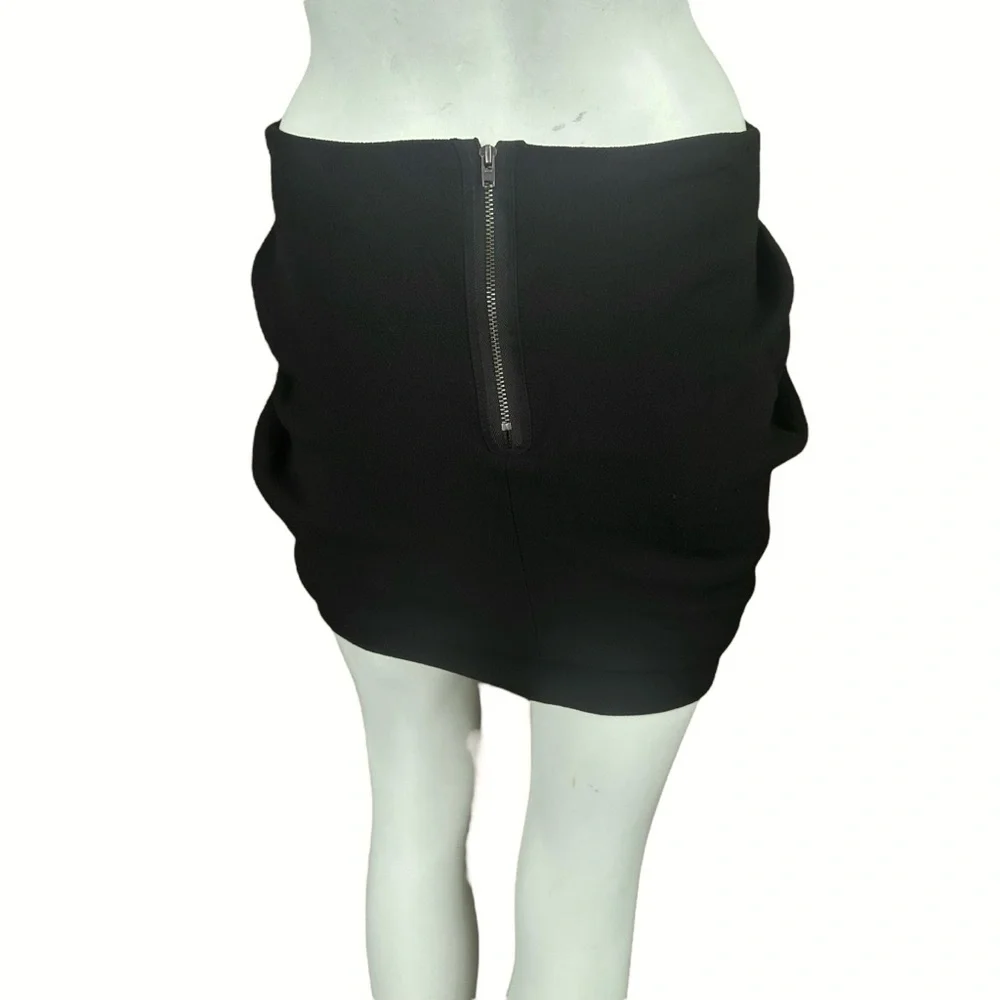 Vanessa Bruno Black Mini Bubble Skirt Zip Up Back Size US 2/XS FR 34